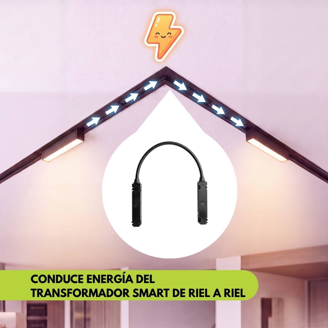 Conector magnético conduce energía del transformador smart 48V de riel a riel