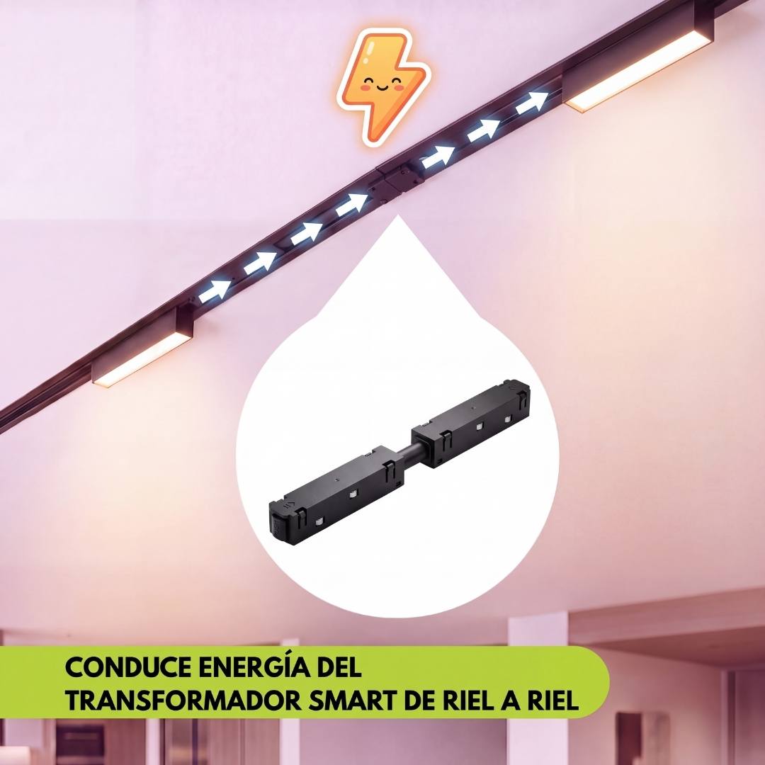 Conector magnético tipo I que conduce la energía de 48V entre rieles magnéticos