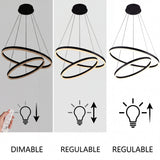 Gráfico que muestra la regulación de intensidad y brillo mediante mando a distancia inalámbrico.