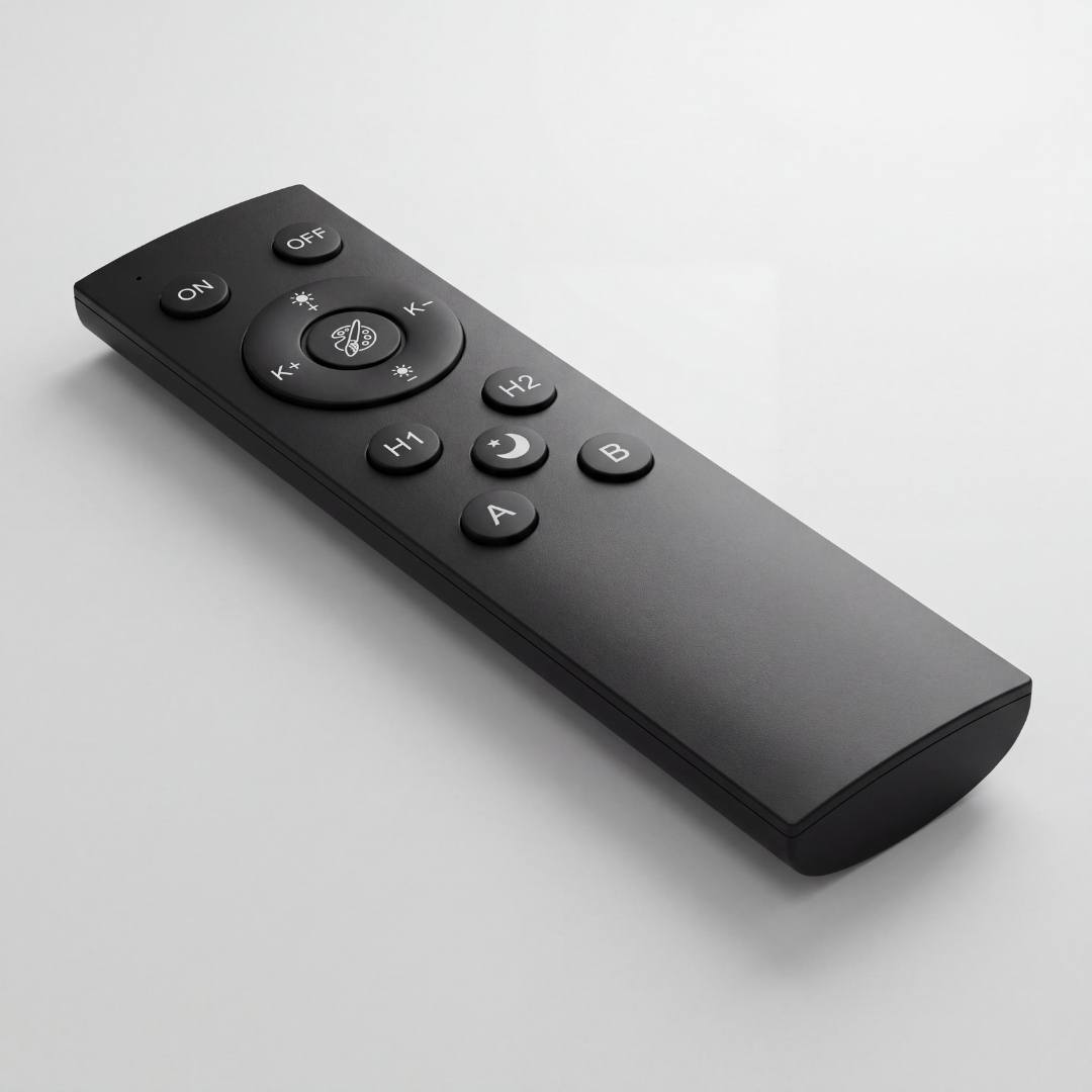 Control remoto smart negro mate para transformador magnético 48V, pilas AAA no incluidas