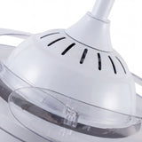 Motor DC de corriente directa en color blanco, ahorra 45% de energía y es ultrasilencioso.