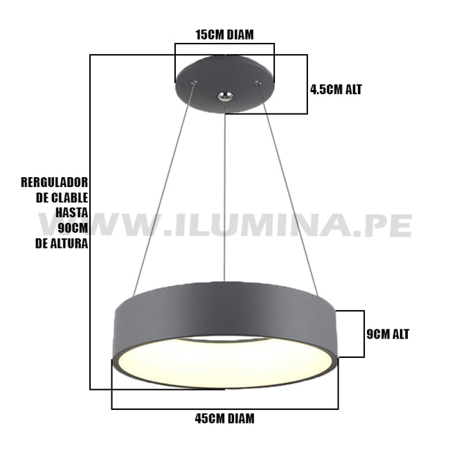 LÁMPARA COLGANTE MARYORI LED + CONTROL REMOTO