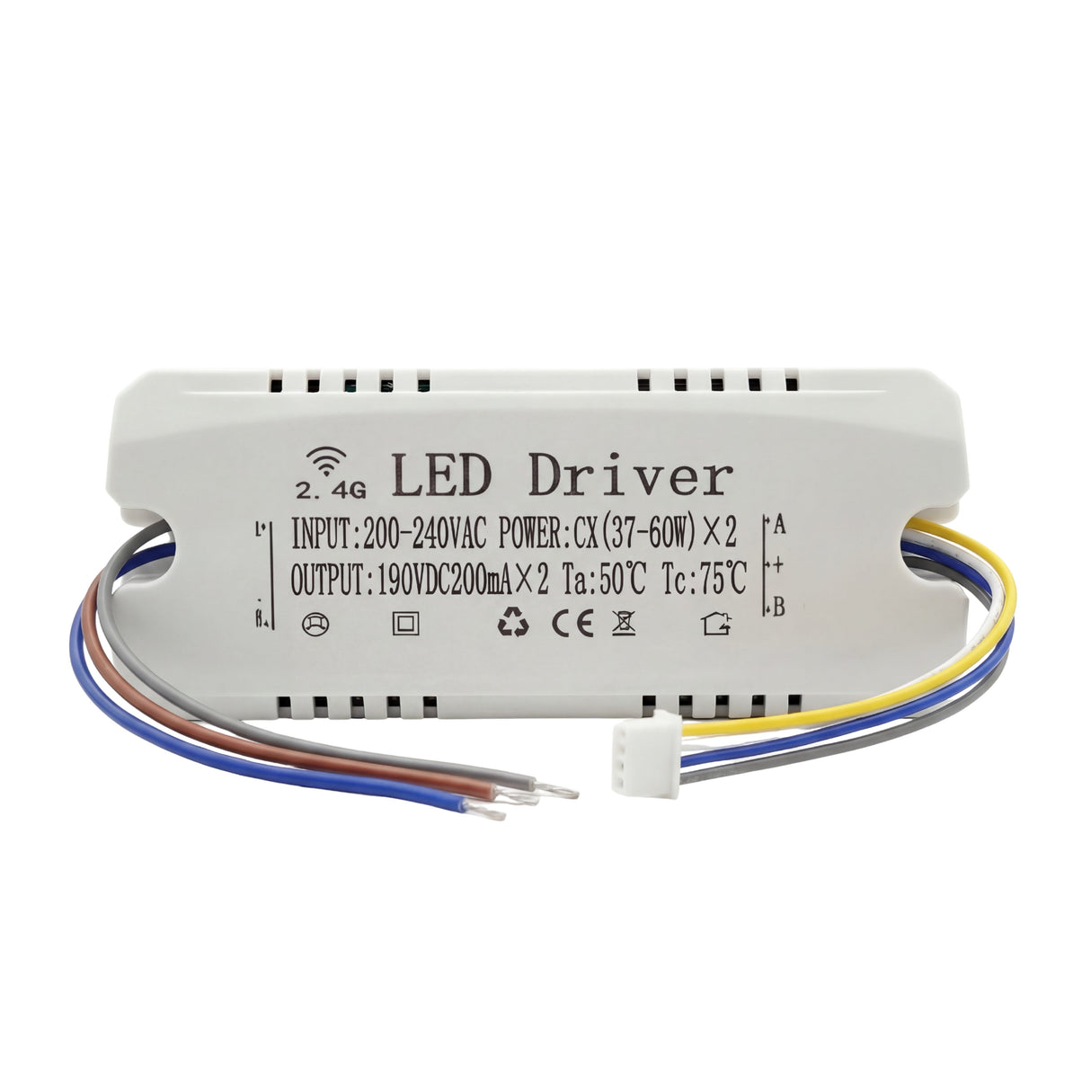 Driver LED inteligente con salida dual y cableado de seguridad para iluminación técnica.