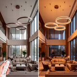 Contraste de flujo lumínico y calidez en un espacio de arquitectura contemporánea controlado a distancia.