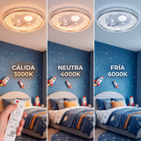 Demostración de temperatura de color de flujo luminoso regulable mediante control a distancia para dormitorios.