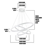 Infografía con cotas indicando diámetros de 40cm, 60cm y 80cm para planificación de interiorismo técnico.