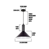 Infografía de cotas con diámetro de 24.5cm para planificación precisa en arquitectura de interiores.