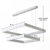 Plano de medidas para lámpara blanca: marcos de 40cm y 60cm de ancho