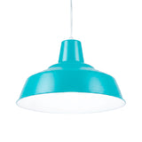 Campana metálica decorativa encendida para catálogo digital de iluminación técnica residencial.