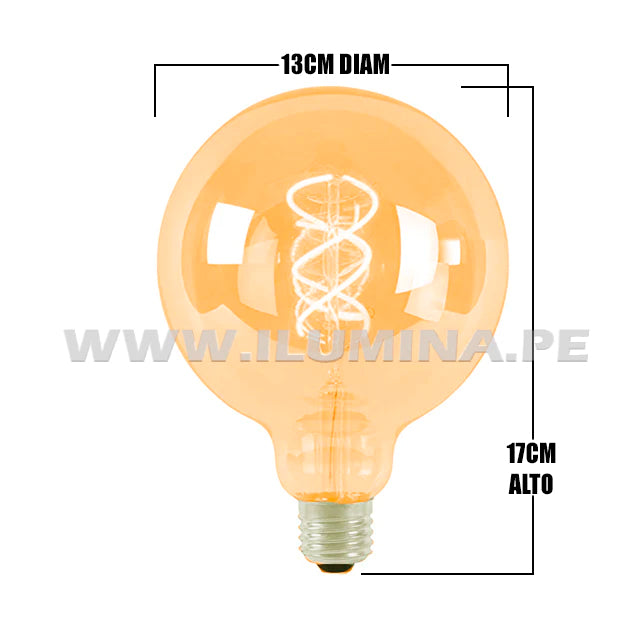 FOCO LED FILAMENTO ESPIRAL G125