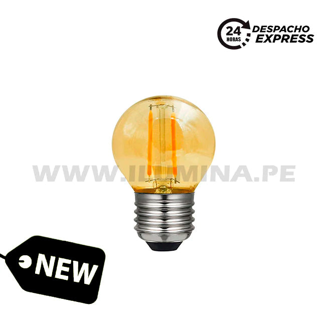 FOCO LED FILAMENTO G45 4W E27 AMBAR ILUMINA