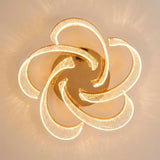 Estructura concéntrica de sobreponer en acabado oro francés para iluminación decorativa.