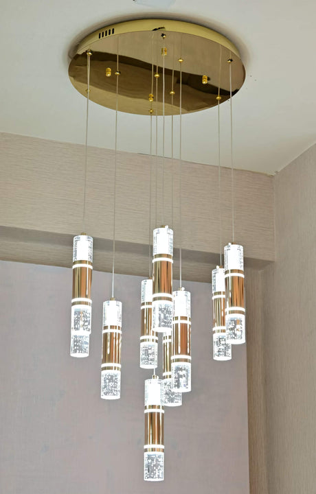 LÁMPARA COLGANTE PREMIUM SAVANNAH GOLD LED + CONTROL REMOTO