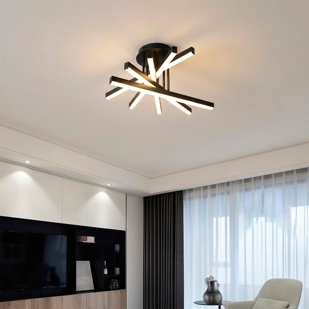 Distribución de luz cálida de sobreponer para proyectos de interiorismo en zonas de convivencia.