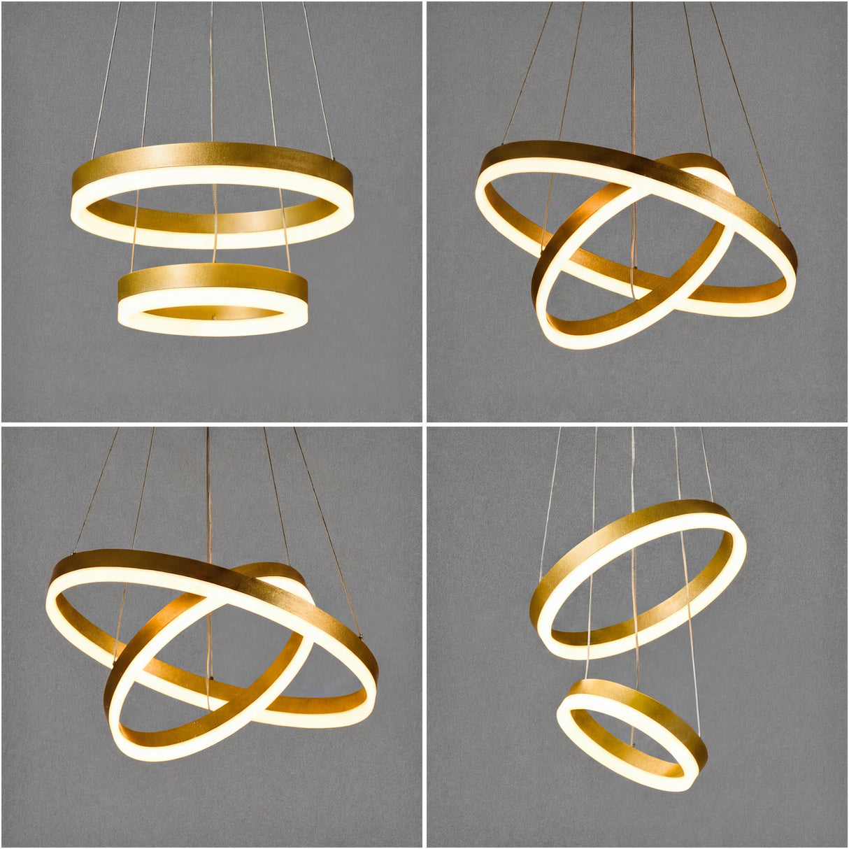 Cuatro configuraciones de estilo posibles ajustando la posición de los anillos concéntricos