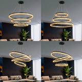 Diferentes estilos de montaje: anillos paralelos, cruzados y asimétricos para decoración