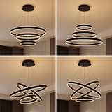 Diferentes posiciones de los 3 aros: pirámide, entrelazado y paralelo