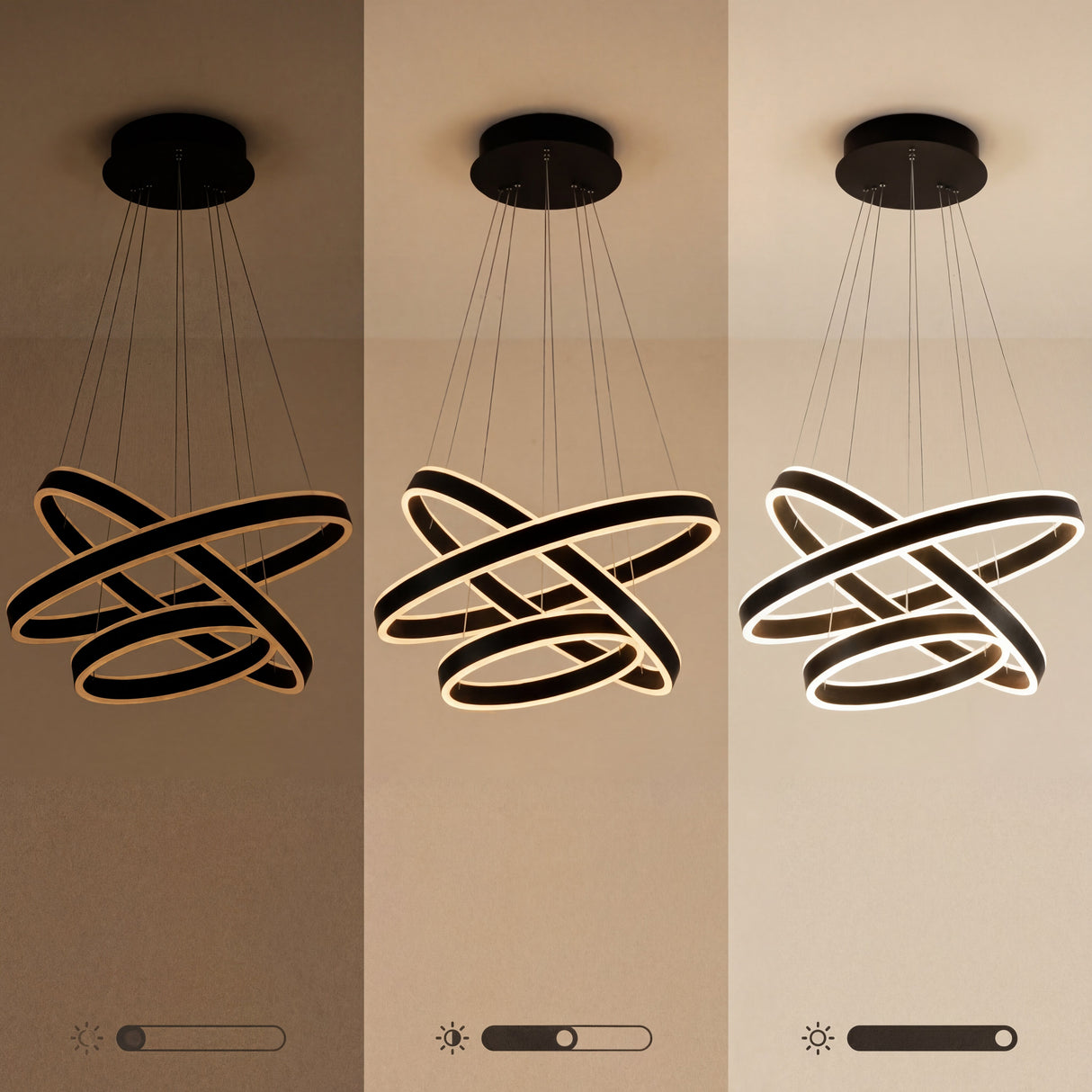 Control de intensidad lumínica progresiva para lámpara circular negra