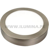 PANEL LED PLATEADO CIRCULAR 18W ADOSABLE SIMPLE LUZ BLANCA 6500K