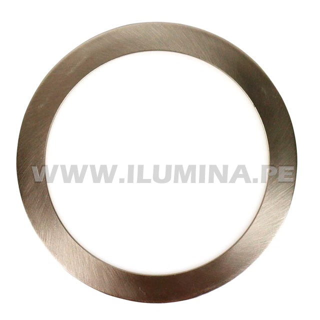 PANEL LED PLATEADO CIRCULAR 18W ADOSABLE SIMPLE LUZ BLANCA 6500K