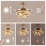 Guía de funciones: luz ajustable, ahorro de energía, 6 velocidades y motor silencioso.