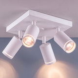 Distribución de luz puntual directa de cuatro cabezales orientables para mayor versatilidad de uso.