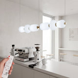 Iluminacion para cafeteria minimalista o barra de atención al cliente con diseño lineal