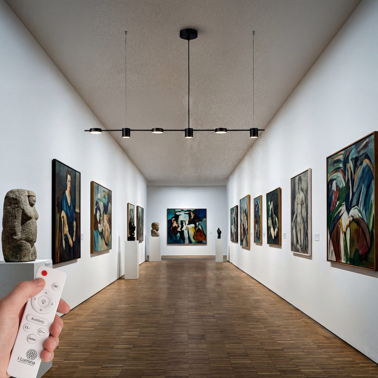 Sistema de iluminacion led para galerias de arte y resaltado de cuadros modernos.