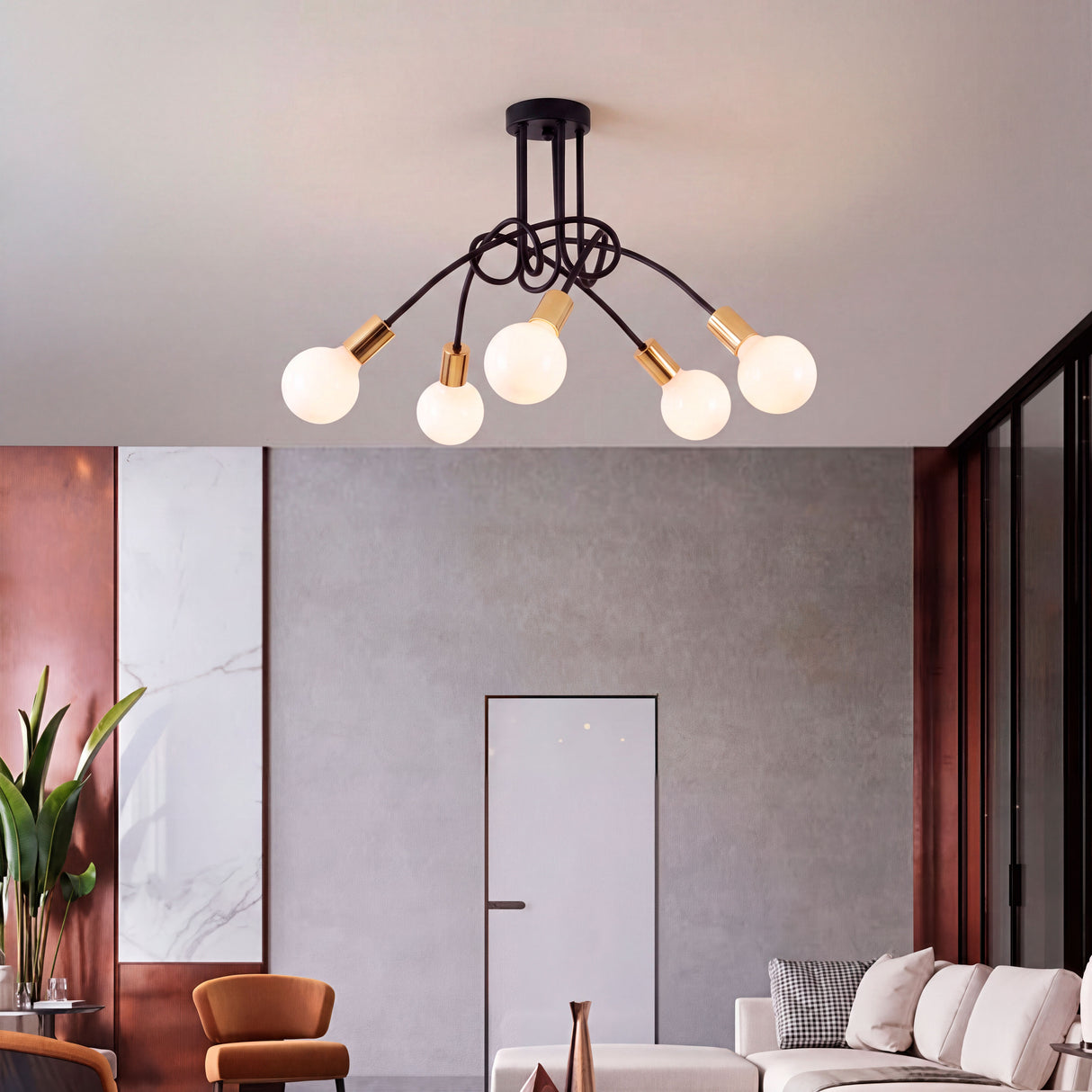 Distribución cenital de luz para espacios amplios de arquitectura contemporánea con acabados neutros.