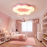 Swing Cloud en habitación de diseño limpio con estanterías de madera y luz suave.