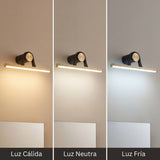Muestra de tres temperaturas de color ajustables (cálida, neutra y fría) para iluminación funcional.