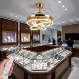 Tienda de joyas iluminada con la alta transmitancia de la lámpara Luxury Futura Gold.
