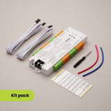 Contenido del kit: cables de sensor, destornillador, cables de conexión y stickers numerados