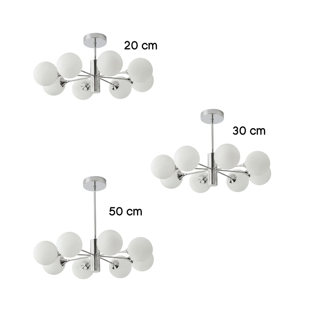 Kit de varillas intercambiables de 20cm 30cm y 50cm para regular altura de lampara