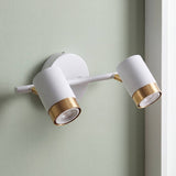 Lámpara DUETO WHITE & GOLD con 2 spots orientables blancos y dorados