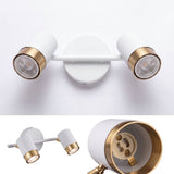 Vistas de la barra de 2 spots blanco y dorado, socket GU10
