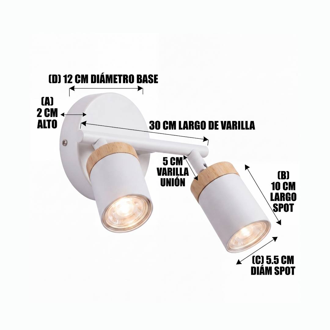 Dimensiones de lámpara de pared