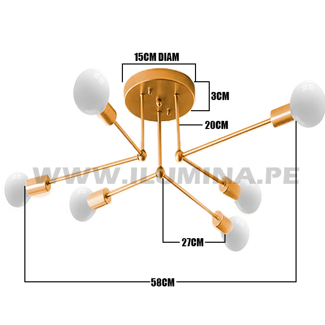 LÁMPARA COLGANTE ALEXAFY GOLD LED