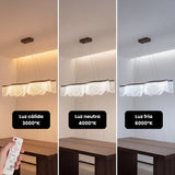 Tres tonalidades de luz de la lámpara colgante: cálida, neutra y fría