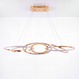 Lámpara colgante LED de anillos french gold vista frontal completa