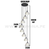 LÁMPARA COLGANTE MERCED BLACK 08 LUCES LED