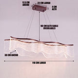 Dimensiones de la lámpara colgante Ondina: 118 cm de largo y cable regulable de 90 cm