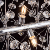 Detalle de los sockets G9 cromados de la lámpara colgante de cristal MESSIE