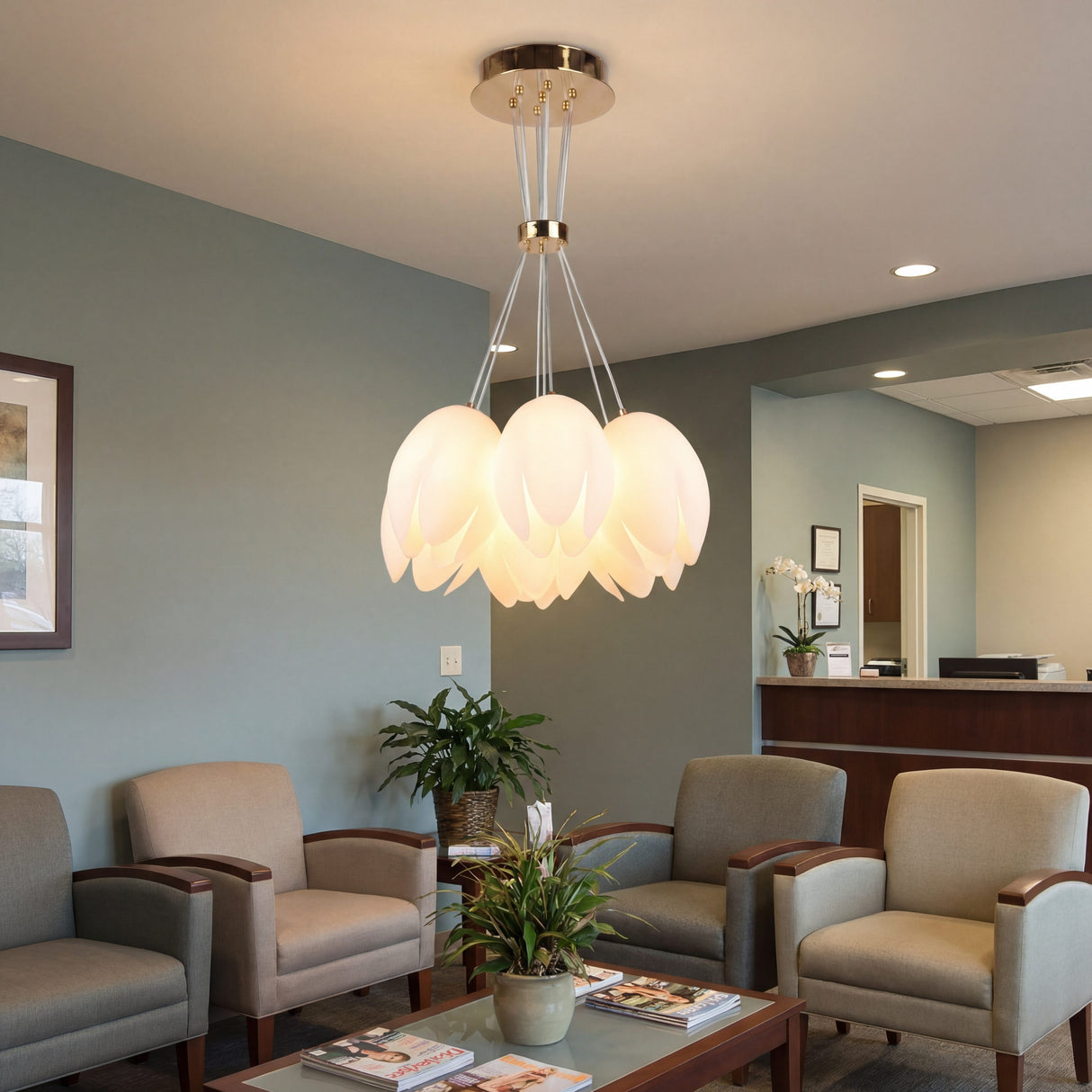 Lámpara de diseño para sala de espera o recepción de oficinas