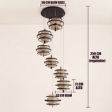 Dimensiones de la lámpara colgante Saturno: 250 cm de alto regulable