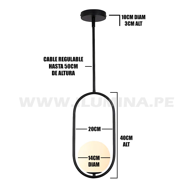 LÁMPARA COLGANTE LUX BLACK LED