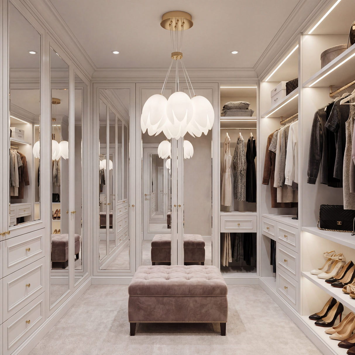 Lámpara colgante para iluminación de walk-in closet elegante