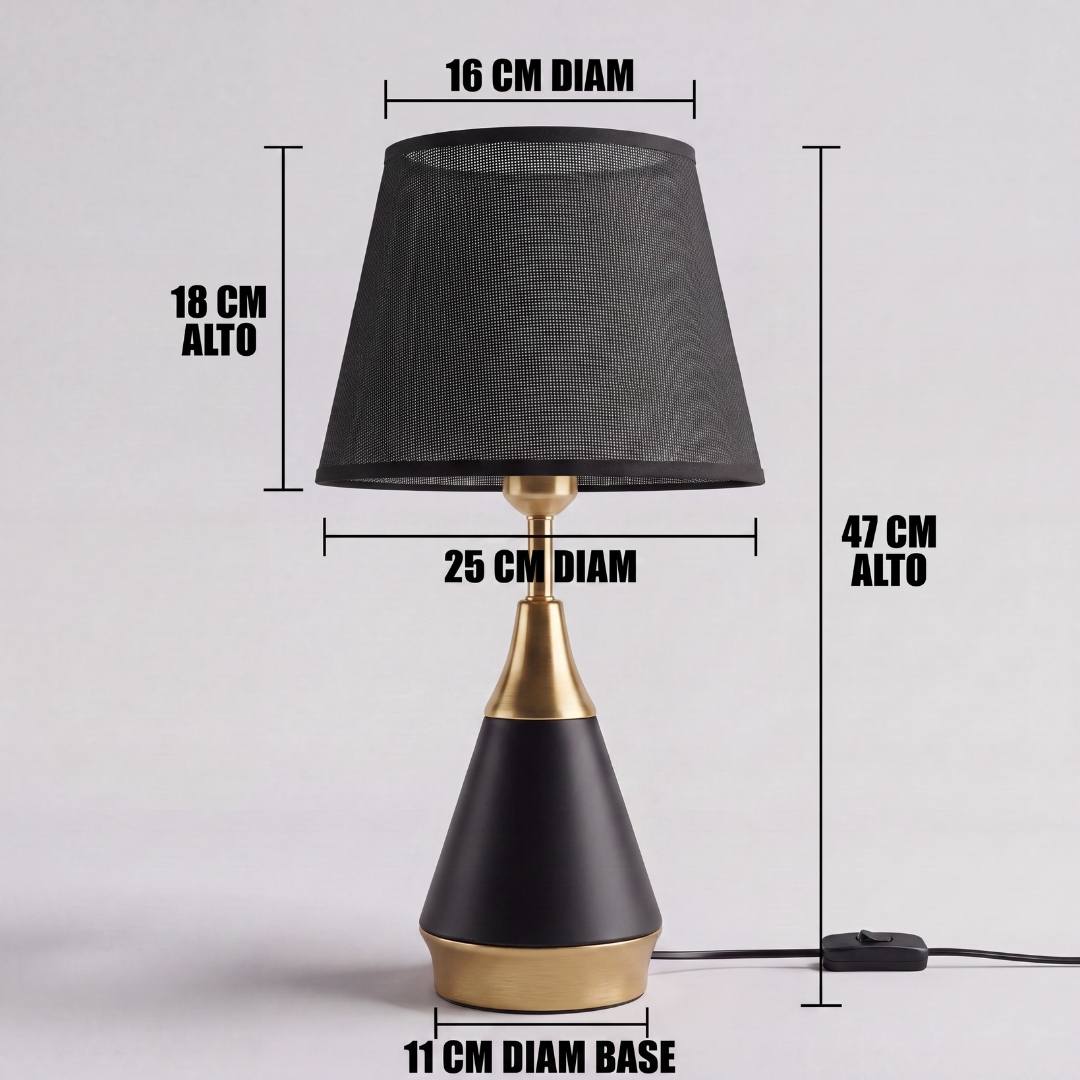 Dimensiones de la lámpara de mesa Amira Gold: 47 cm de alto total