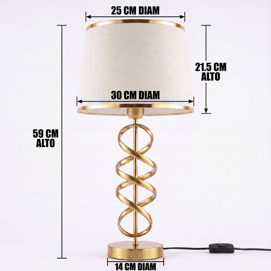 Dimensiones de la lámpara de mesa Aurora: 59 cm de alto total