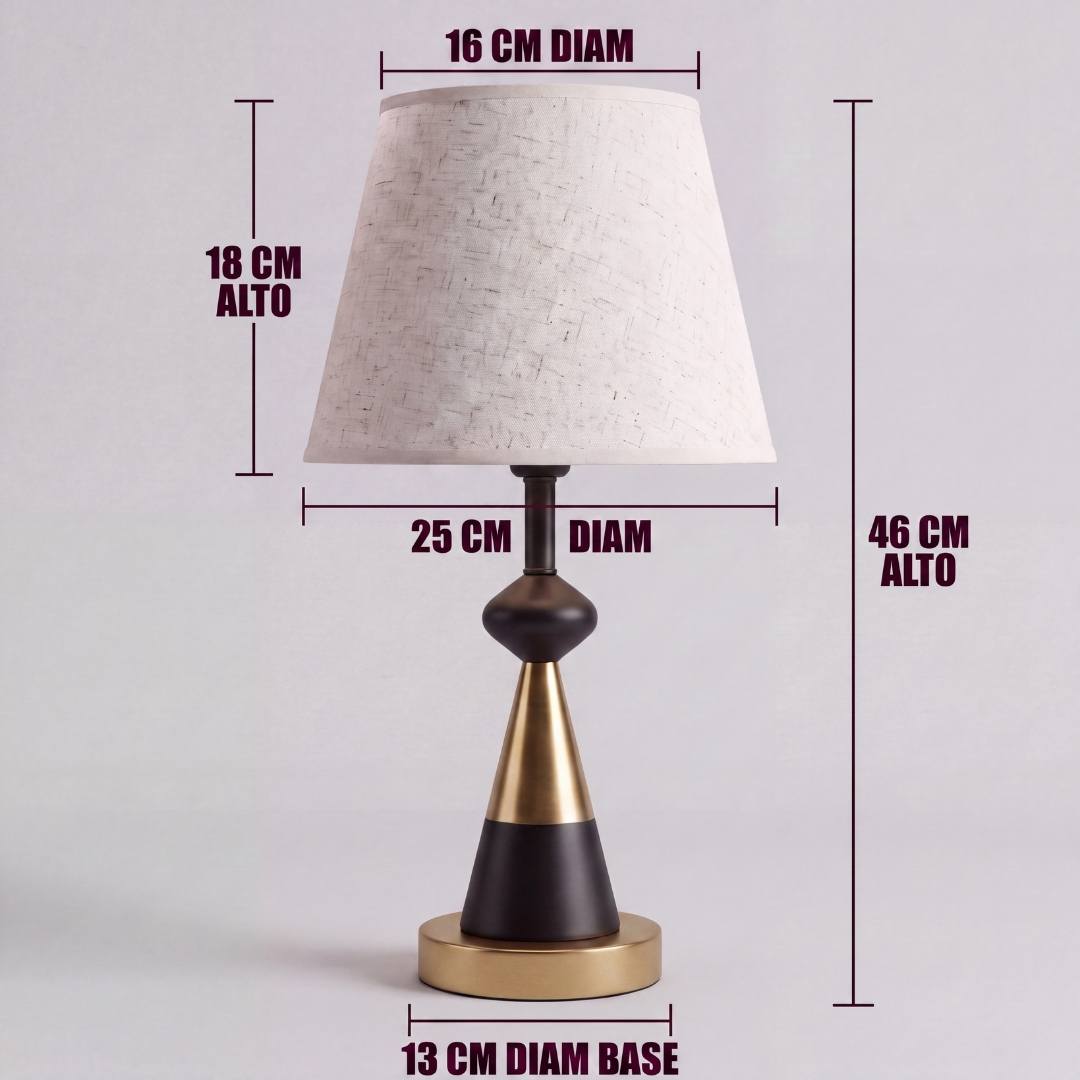 Dimensiones de la lámpara de mesa Elena: 46 cm de alto total
